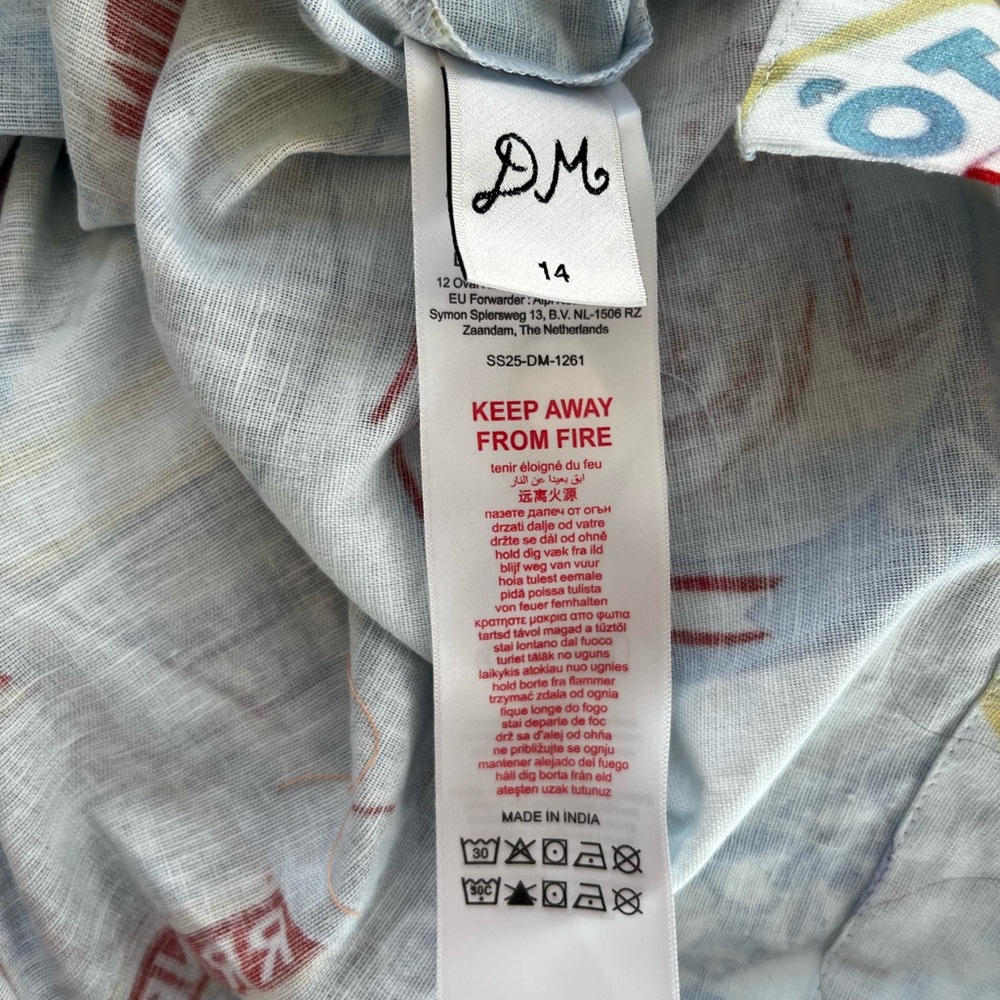 Damson Madder Chlo Linen Blend Button Down Shirt Organic Cotton Resort Vacation - Picture 4 of 5